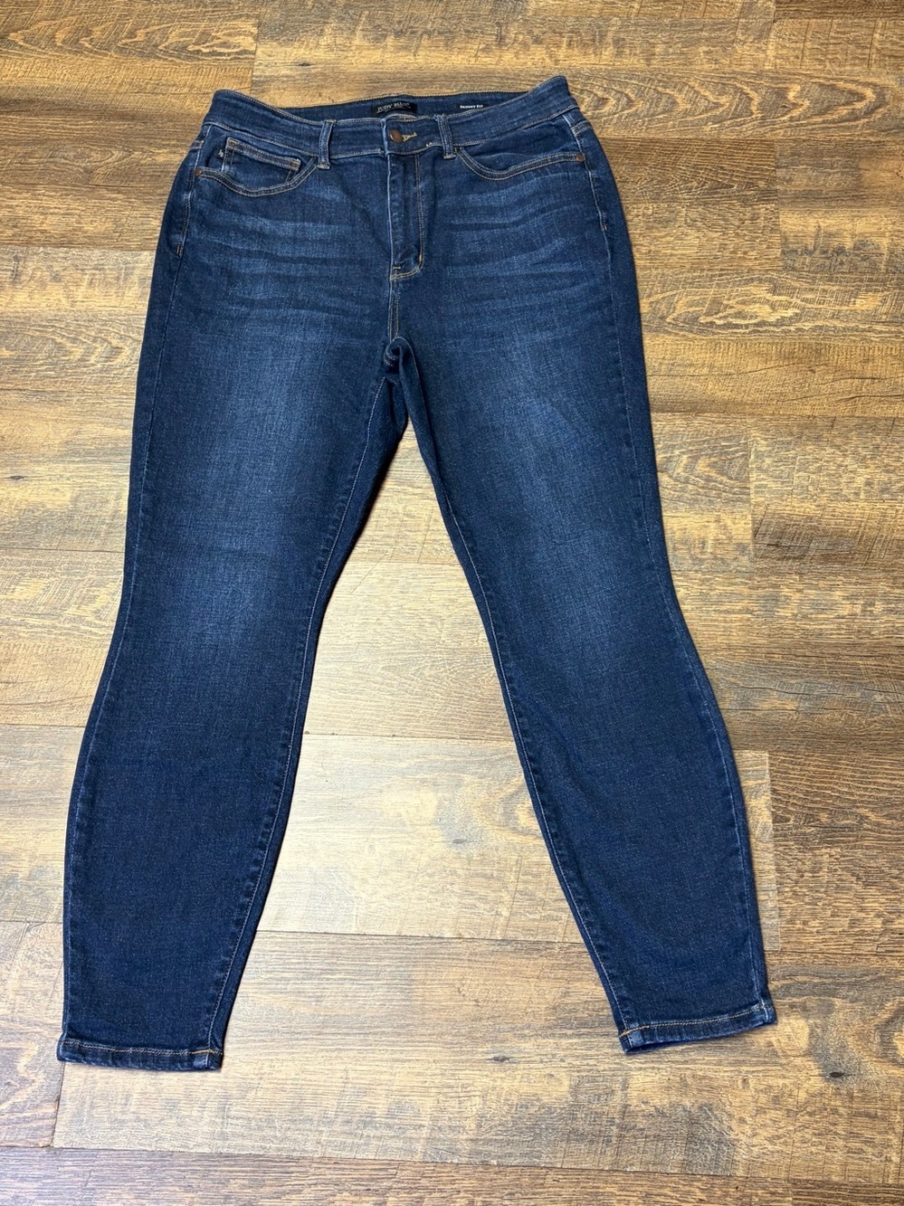 Judy Blue Skinny Fit Jeans Women's 14W Stretch Blue High Rise Dark Wash
